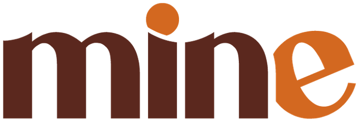 Logo da Mine sobre pêssego